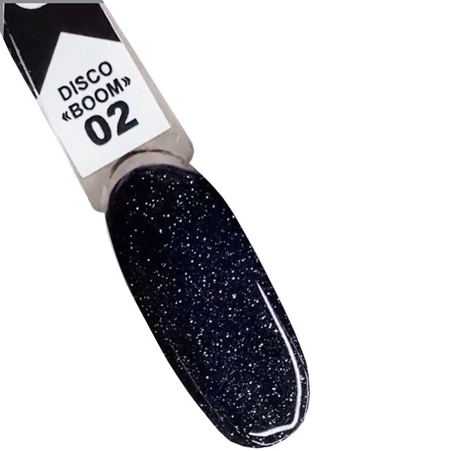 Гель-лак Oxxi Disco Boom №02 (фиолетово-черный, светоотражающий) 10 мл