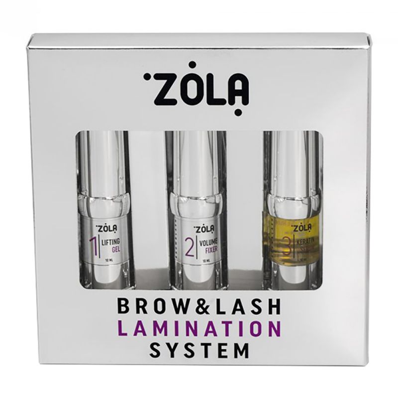 Набір для ламінування брів та вій ZOLA Brow & Lash Lamination System (3 штуки по 10 мл)