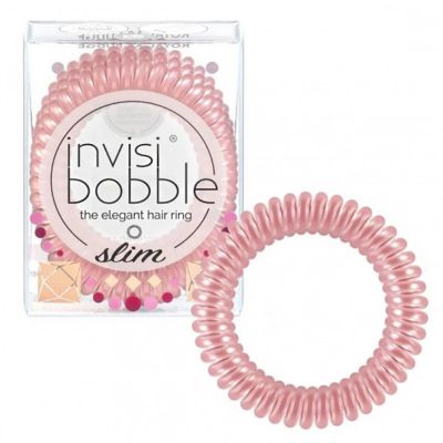 Гумка для волосся Invisibobble Slim Hair Ring British Royal Fudge (рожевий) 3 штуки