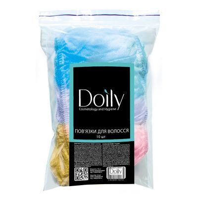 Повязка для волос одноразовая Doily 25 г/м2 (спанбонд, разноцветные) 10 штук