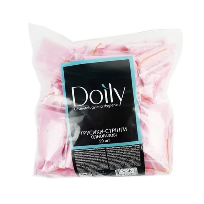 Труси-стрінги у пачці Doily (спанбонд, рожевий) 50 штук
