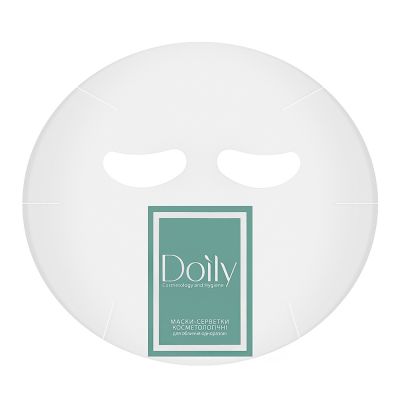 Маска-салфетка косметологическая для лица Doily (прозрачный, полиэтилен) 50 штук