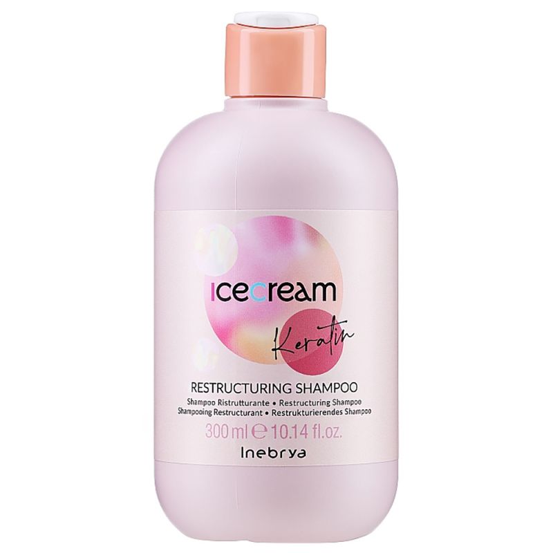 Шампунь для восстановления волос с кератином Inebrya Ice Cream Keratin Restructuring Shampoo 300 мл