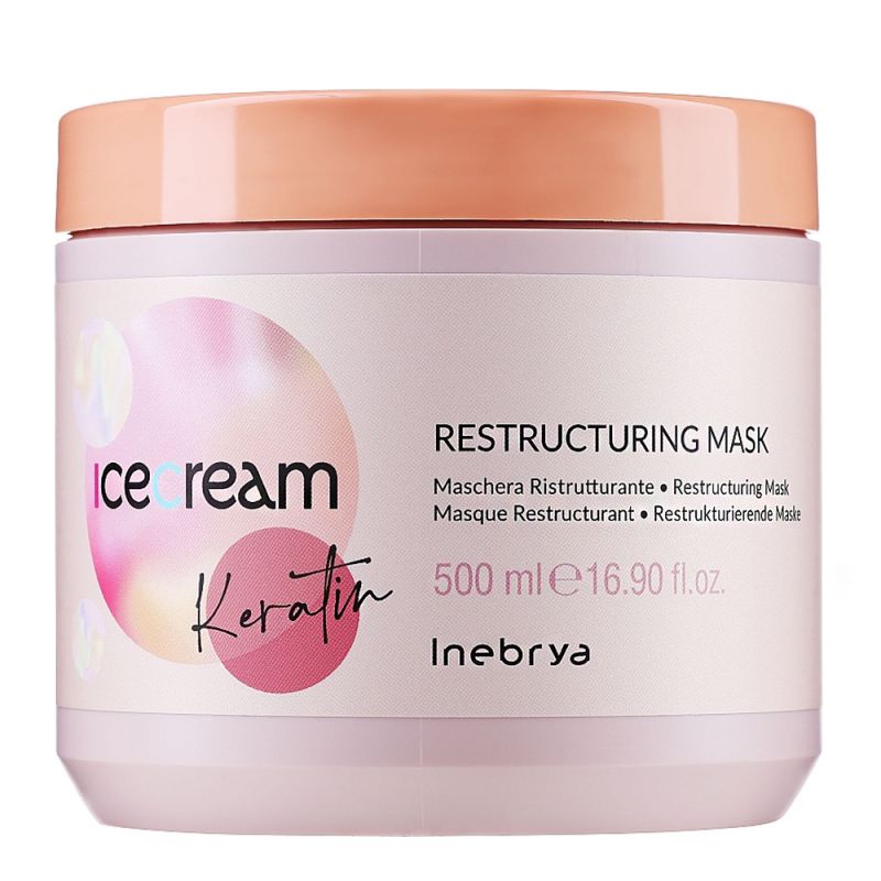 Маска для восстановления волос с кератином Inebrya Ice Cream Keratin Restructuring Mask 500 мл