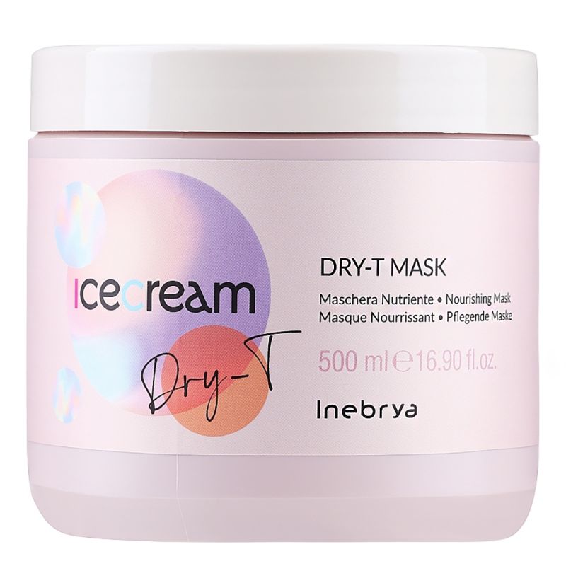 Маска для сухого, кучерявого та фарбованого волосся Inebrya Ice Cream Dry-T Mask 500 мл