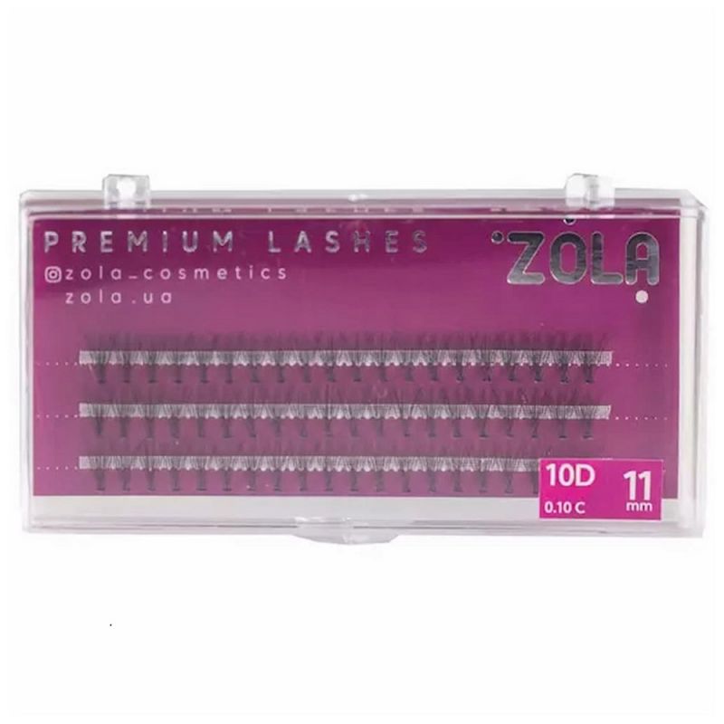 Пучковые ресницы ZOLA Premium Lashes 10D (черный, 11 мм)