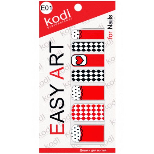 Наклейки для дизайна ногтей Kodi Professional Easy Art E01