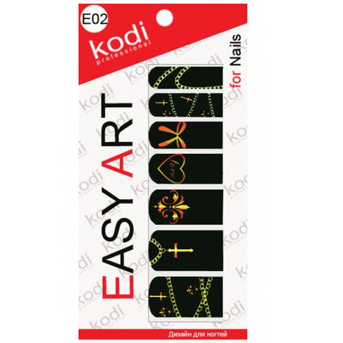 Наклейки для дизайну нігтів Kodi Professional Easy Art E02