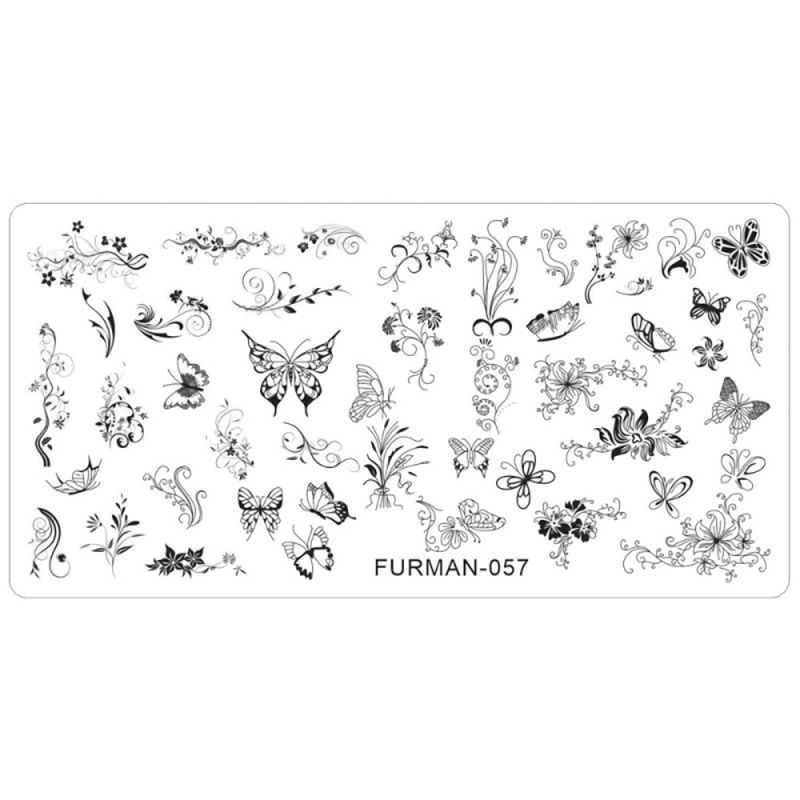 Пластина для стемпінгу Фурман 057 Метелики