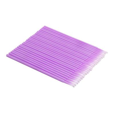 Микробраши в пакете для бровей и ресниц Teysha (фиолетовые) 100 штук