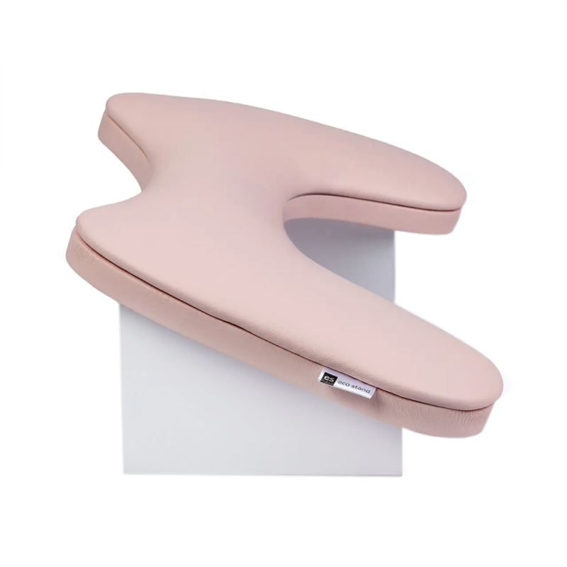 Подлокотник ортопедический для маникюра Eco Stand Butterfly Pink & White (розовый на белых ножках)