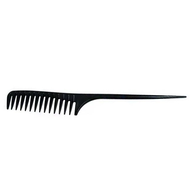 Расческа для волос YRE 8223 (черная, с длинным шпикулем) 28.5 см