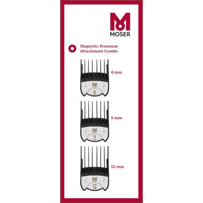 Набір насадок Moser 1801-7020 Magnetic Premium Attachment Combs (6, 9,12 мм)