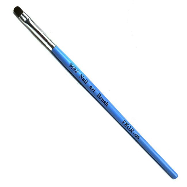 Пензель для гелю YRE Nail Art Brush №6 YKGR-1-06B (овальний, синій)