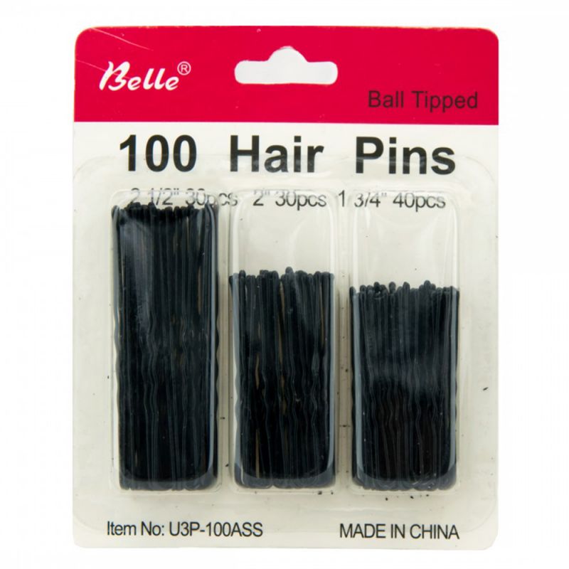 Шпильки для волосся YRE Hair Pins SPDV-01 (чорний, мікс розмірів) 100 штук
