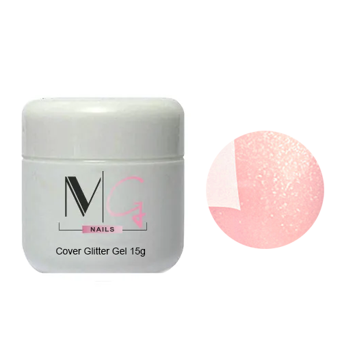 Гель для наращивания MG Cover Glitter Gel (светло-розовый с микроблеском) 15 мл