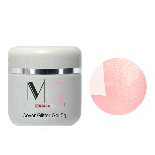 Гель для нарощування MG Cover Glitter Gel (світло-рожевий з мікроблиском) 5 мл