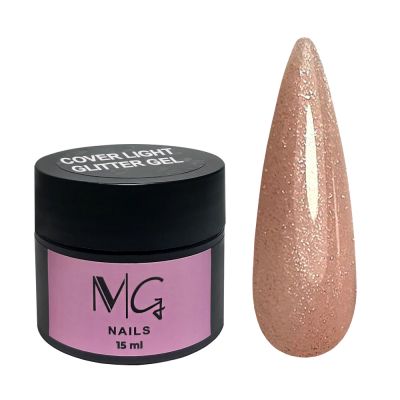 Гель будівельний камуфлюючий MG Gel Glitter Cover Light (бежевий) 15 мл