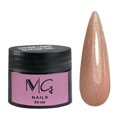 Гель будівельний камуфлюючий MG Gel Glitter Cover Light (бежевий) 30 мл