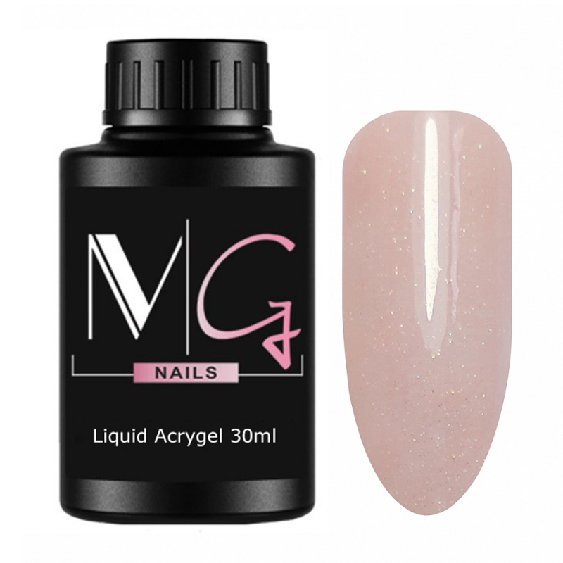 Рідкий акрігель MG Liquid Acrygel №07 (рожевий з мікроблиском) 30 мл