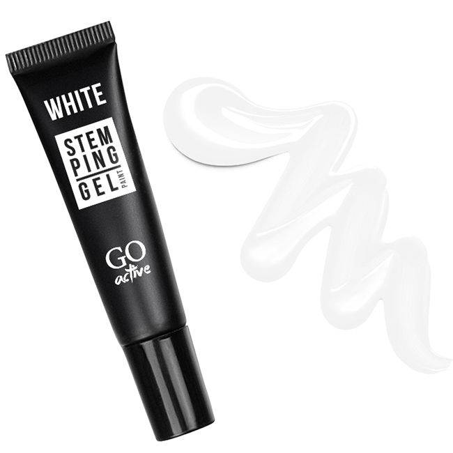 Гель-фарба для стемпінга GO Active 2в1 Stamping Gel White (біла) 8 мл