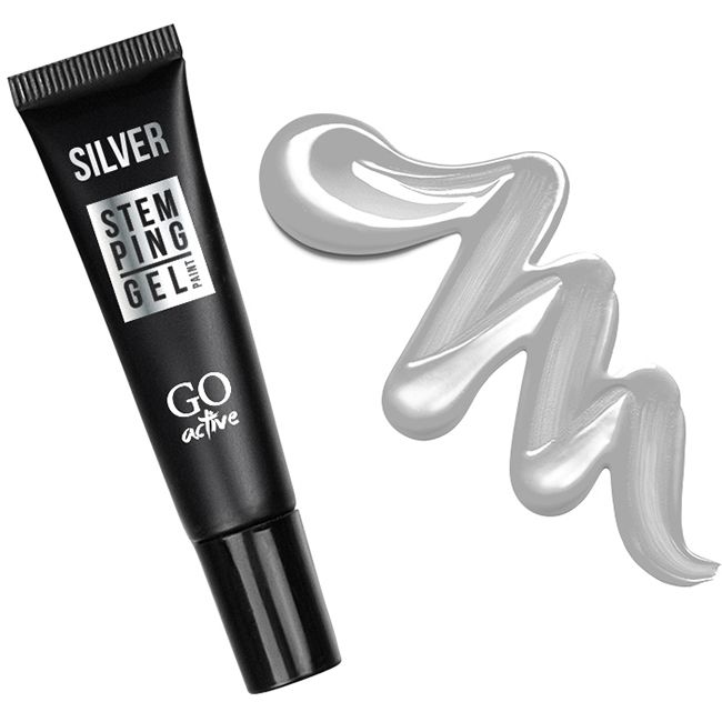 Гель-фарба для стемпінга GO Active 2в1 Stamping Gel Silver (срібна) 8 мл