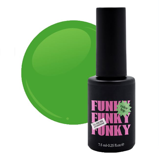 Топ для гель-лака витражный Adore Funky Color Top №06 (зеленый неон) 7.5 мл