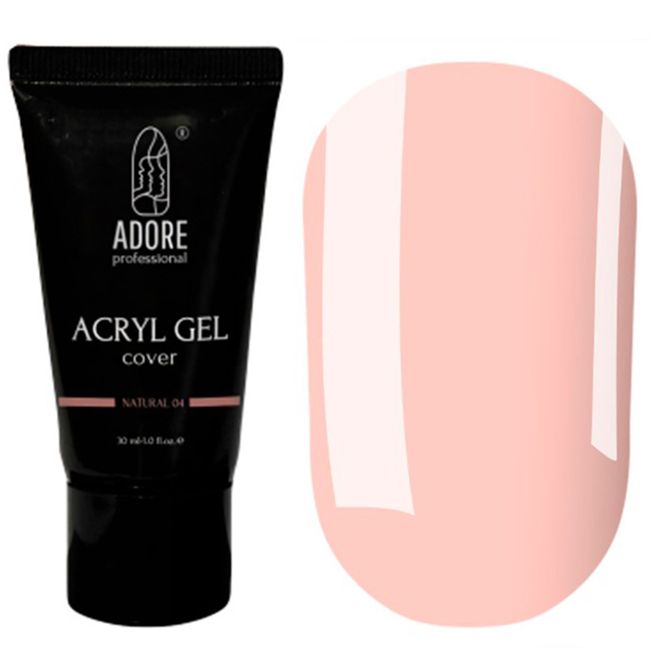 Акрил-гель для ногтей Adore Acryl Gel №04 (натуральный розовый) 30 мл