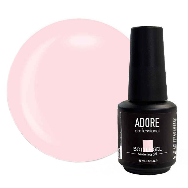 Камуфлюючий гель для зміцнення нігтів Adore Bottle Gel Milky Pink (молочно-рожевий) 15 мл