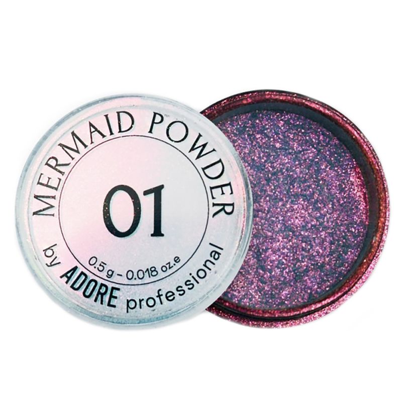 Втирка-хамелеон для ногтей Adore Mermaid Powder №01 (фиолетово-синий с розовым) 0.5 г