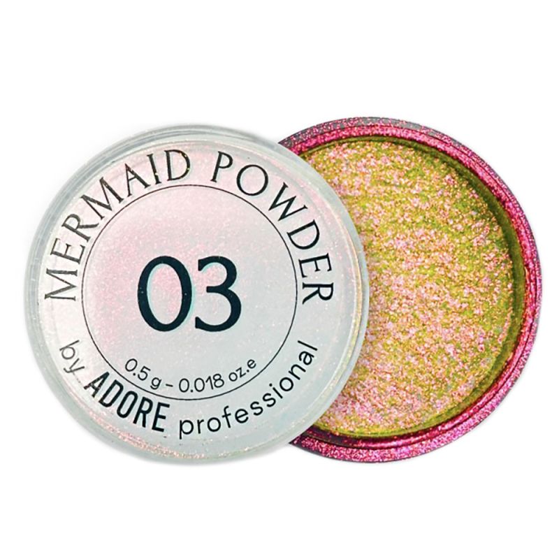 Втирка-хамелеон для ногтей Adore Mermaid Powder №03 (золотисто-розовый с сиреневым) 0.5 г