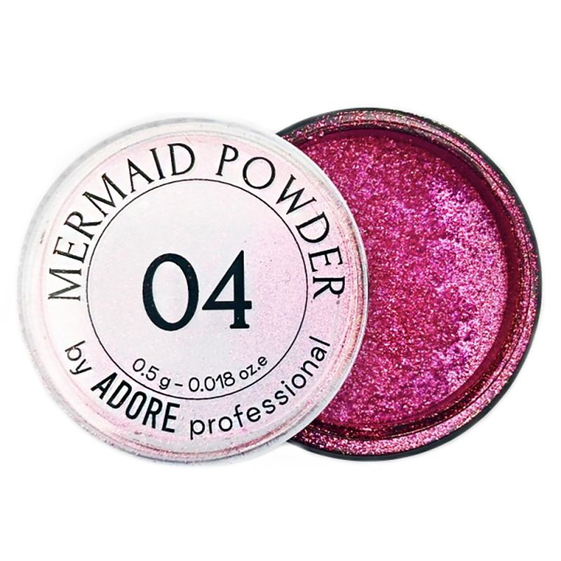 Втирка-хамелеон для ногтей Adore Mermaid Powder №04 (малиново-розовый) 0.5 г