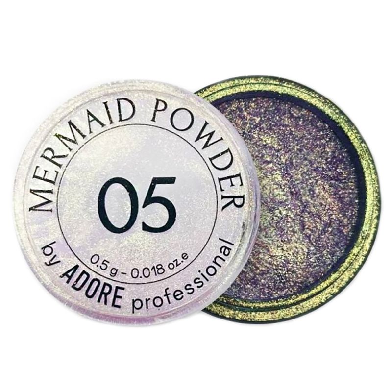 Втирка-хамелеон для нігтів Adore Mermaid Powder №05 (бузково-бірюзовий із золотим) 0.5 г