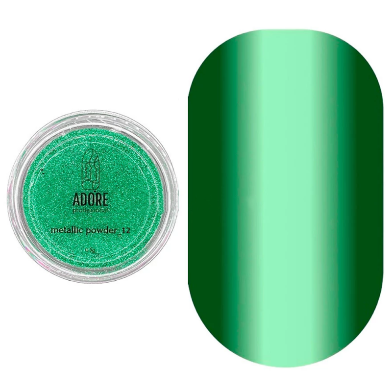 Пудра для ногтей металлическая Adore Metallic Powder №12 (светло-зеленый) 0.5 г