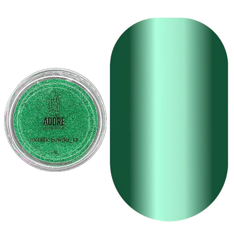 Пудра для нігтів металева Adore Metallic Powder №13 (глибокий зелений) 0.5 г