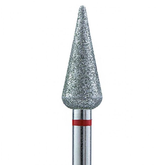Фреза алмазная Shine Luxury 266.040 R Капля Закругленная Длинная (диаметр 4 мм, красная)