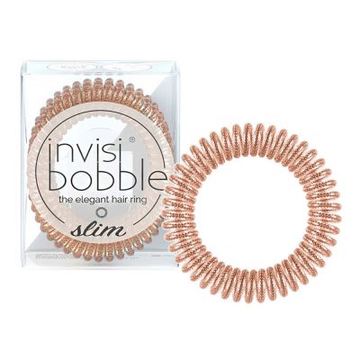 Резинка для волос Invisibobble Slim Hair Ring Bronze And Beads (бронзовый) 3 штуки