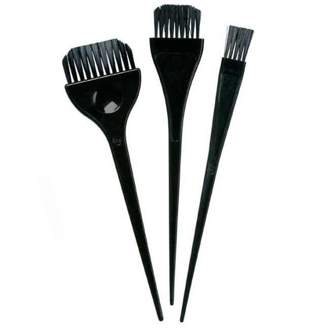 Кисти для окрашивания Colortrak Assorted Black Feather Bristle Color Brushes 3 штуки