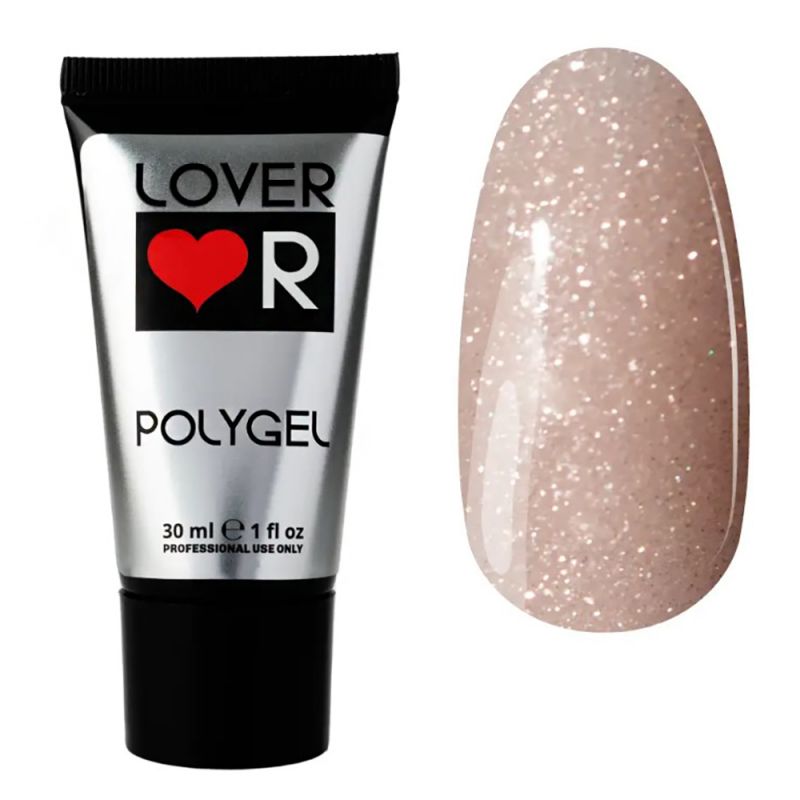 Полігель Lover Poly Gel №10 (бронзовий з блискітками) 30 мл