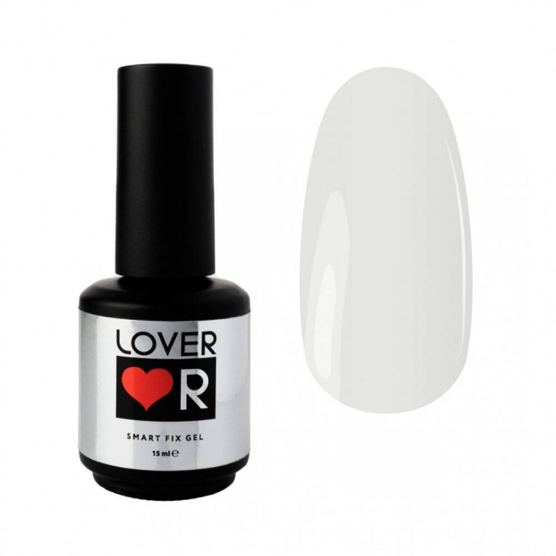 Камуфлюючий гель для зміцнення нігтів Lover Smart Fixe Gel №1 (білий) 15 мл