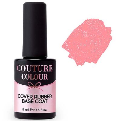 База для гель-лаку камуфлююча каучукова Couture Colour Cover Rubber Base №09 (рожевий з шиммером) 9 мл
