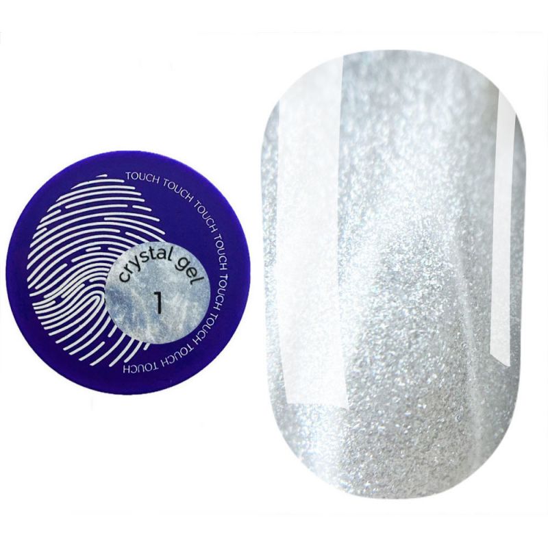 Гель для наращивания Touch Crystal Gel №01 (серебряный с микроблеском) 15 мл