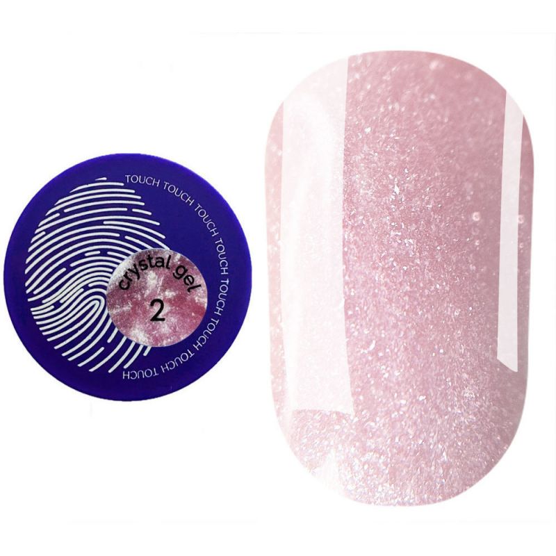 Гель для нарощування Touch Crystal Gel №02 (рожевий з мікроблиском) 15 мл