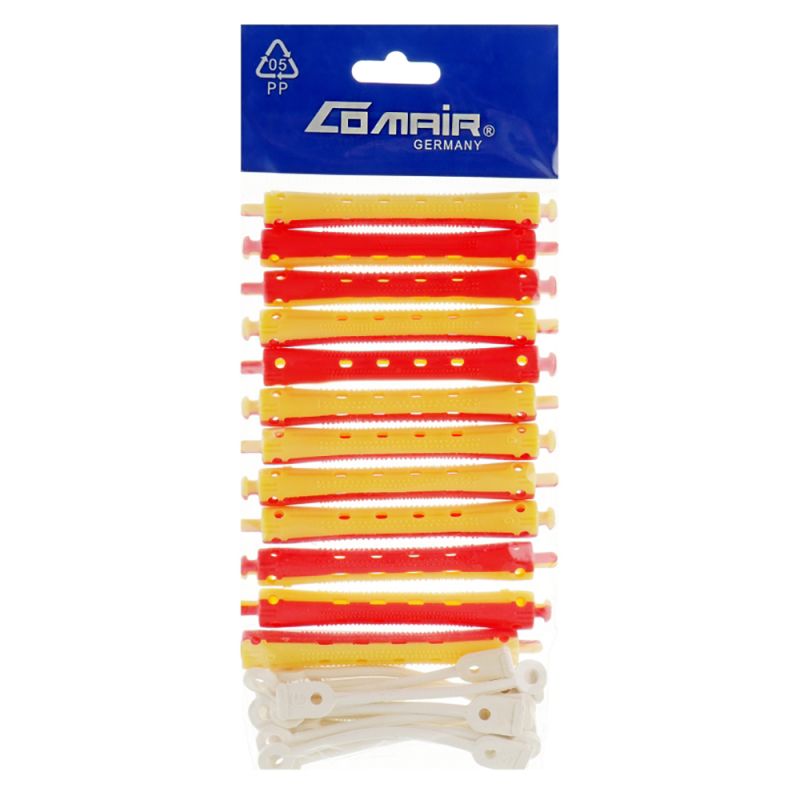 Бігуді-коклюшки для хімічної завивки Comair D9 (червоно-жовтий) 9 мм, 12 штук