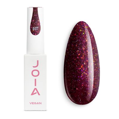 Гель-лак JOIA Vegan Flash №107 (бордовый, светоотражающий) 6 мл