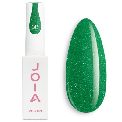 Гель-лак JOIA Vegan №145 (зеленый с серебряным шиммером) 6 мл