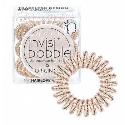 Гумка для волосся Invisibobble Original Hair Ring Bronze And Beads (мерехтливий бронзовий) 3 штуки
