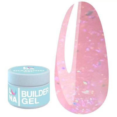 Гель для наращивания Luna Diamond Gel №11 (светло-розовый с блестками) 15 мл
