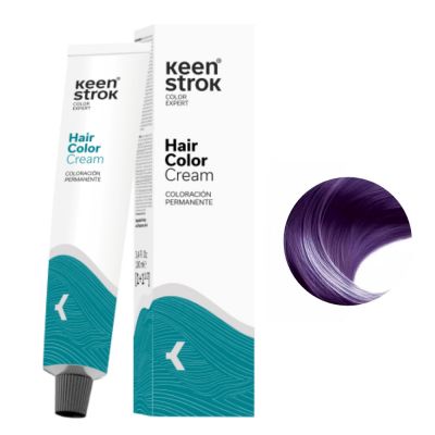 Крем-фарба для волосся Keen Strok Hair Color Cream 7.22 (інтенсивний фіолетовий блонд) 100 мл
