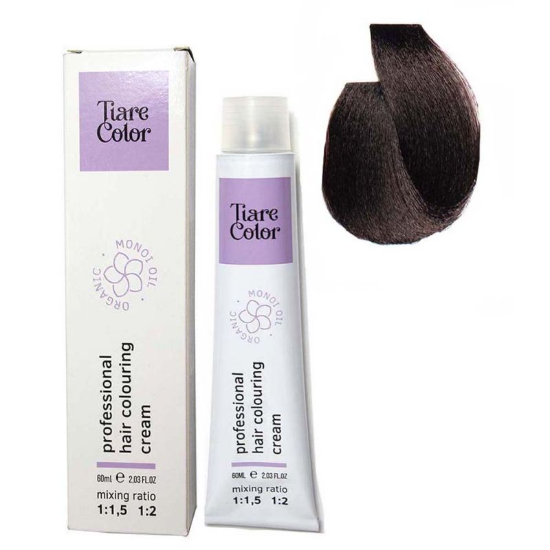 Крем-фарба для волосся Tiare Color 4.52 (шатен махагоново-фіолетовий) 60 мл